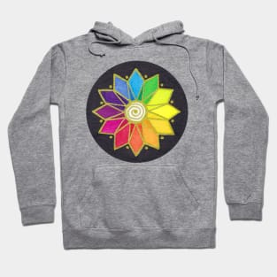 Color Wheel Flower With Golden Spiral Hoodie